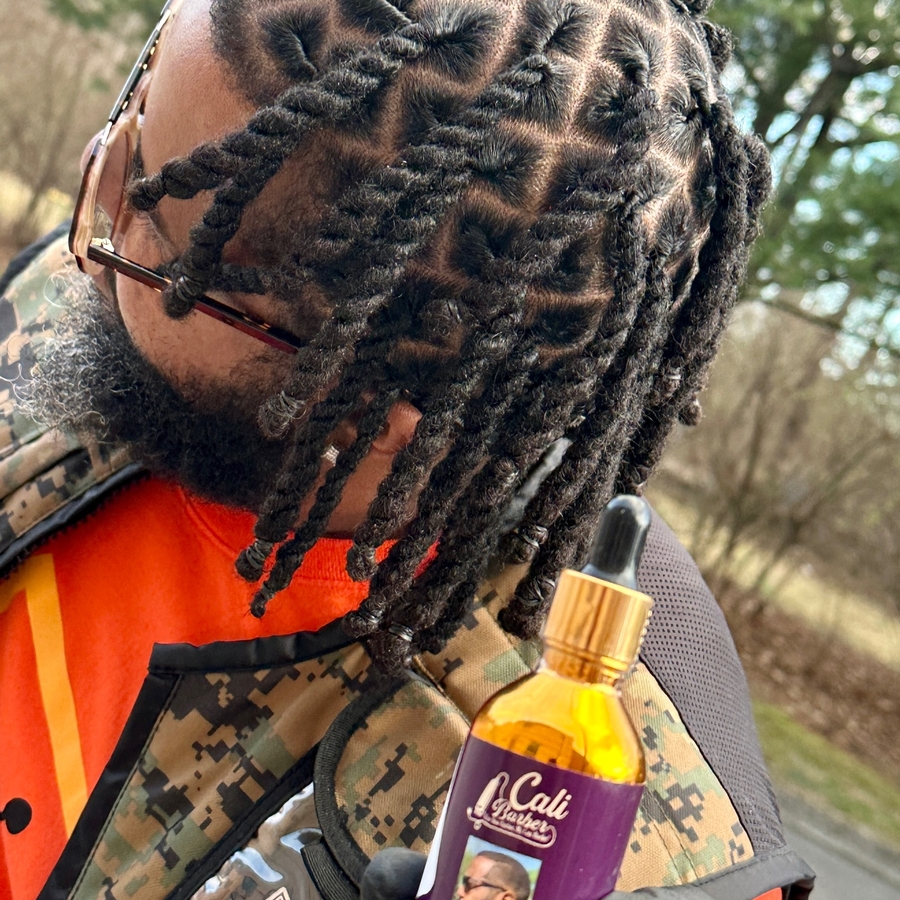 "Enhance your loc routine with essential oils." 💈CALI💈
